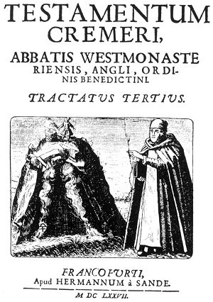 TITLE PAGE OF ALCHEMICAL TRACT ATTRIBUTED TO JOHN CREMER.